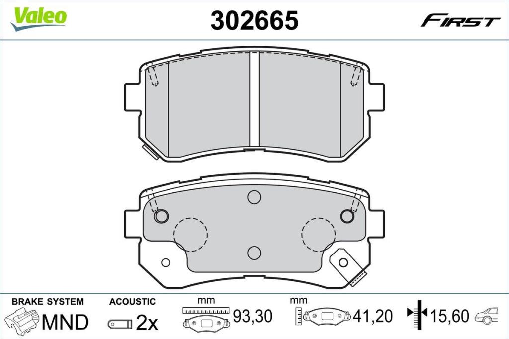 Jogo de 4 pastilhas de travão VALEO ref. 302665